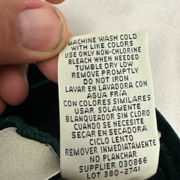 New Moves Green Velvet A-Line Dress With Turtleneck Long Sleeves Size 12.5 - Picture 6 of 6